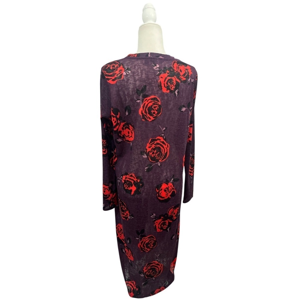 G by Giuliana Rose Floral Duster Cardigan Longline Knit Large Boho Romantic - Picture 2 of 6